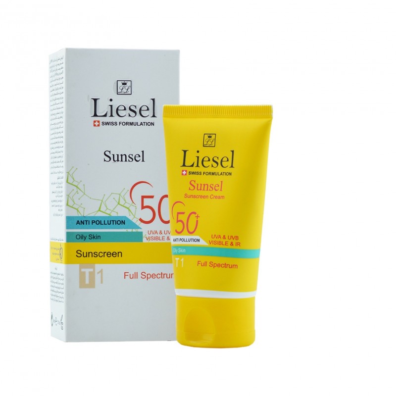 کرم ضد آفتاب لایسل با SPF 50 مدل T1 مناسب پوست چرب- Liesel SPF 50 Sun Screen For Oily Skin