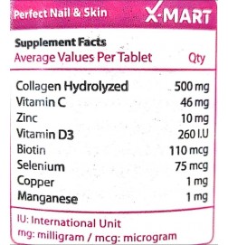 قرص پرفکت نیل و اسکین ایکس مارت - X Mart Perfect Nail & Skin Tablets