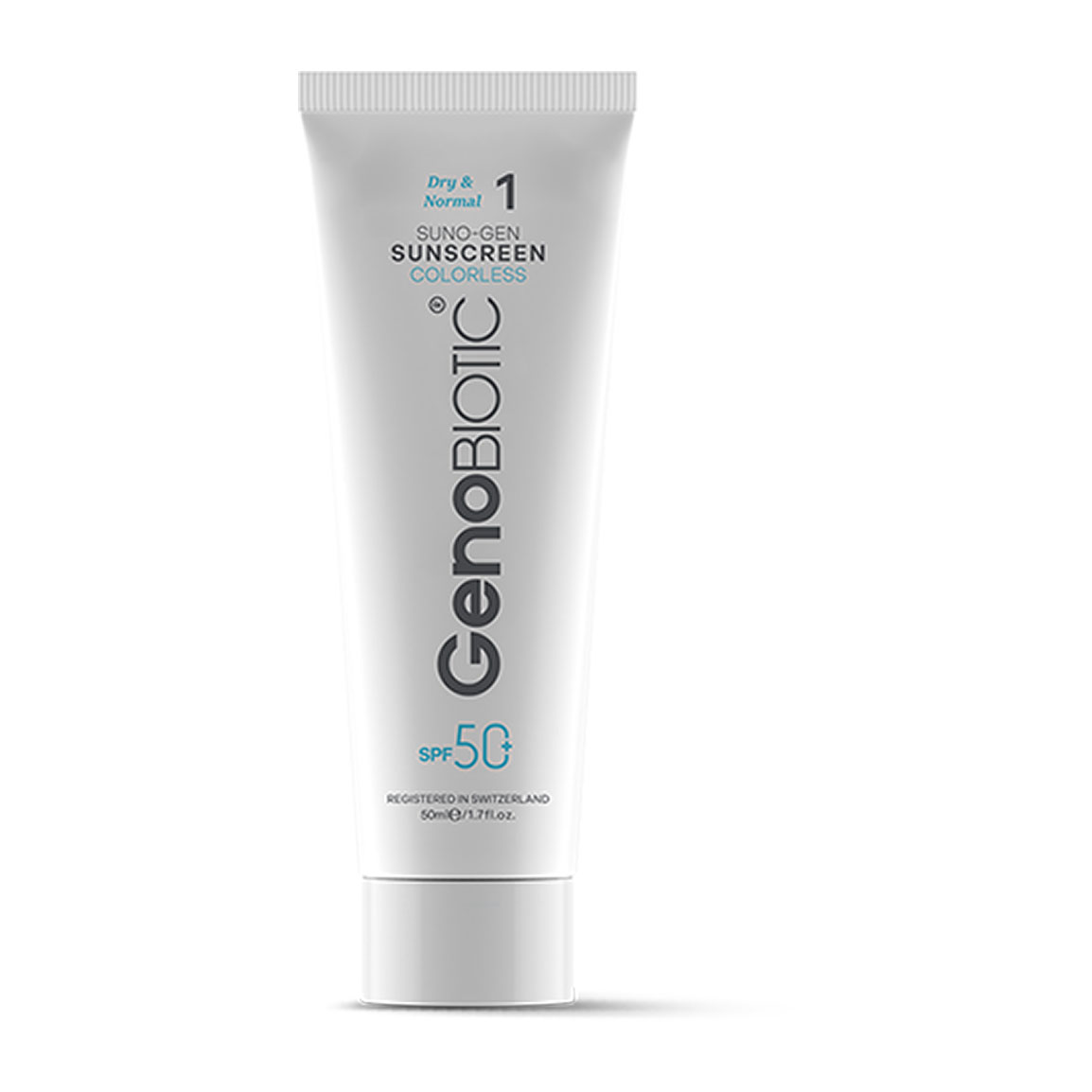 ضد آفتاب بی رنگ سانوژن مناسب پوست خشک و معمولی Geno Biotic Sunscreen Cream Spf50 For Dry Skin