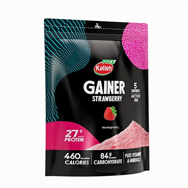 مکمل گینر با طعم توت فرنگی وزن 650 گرم