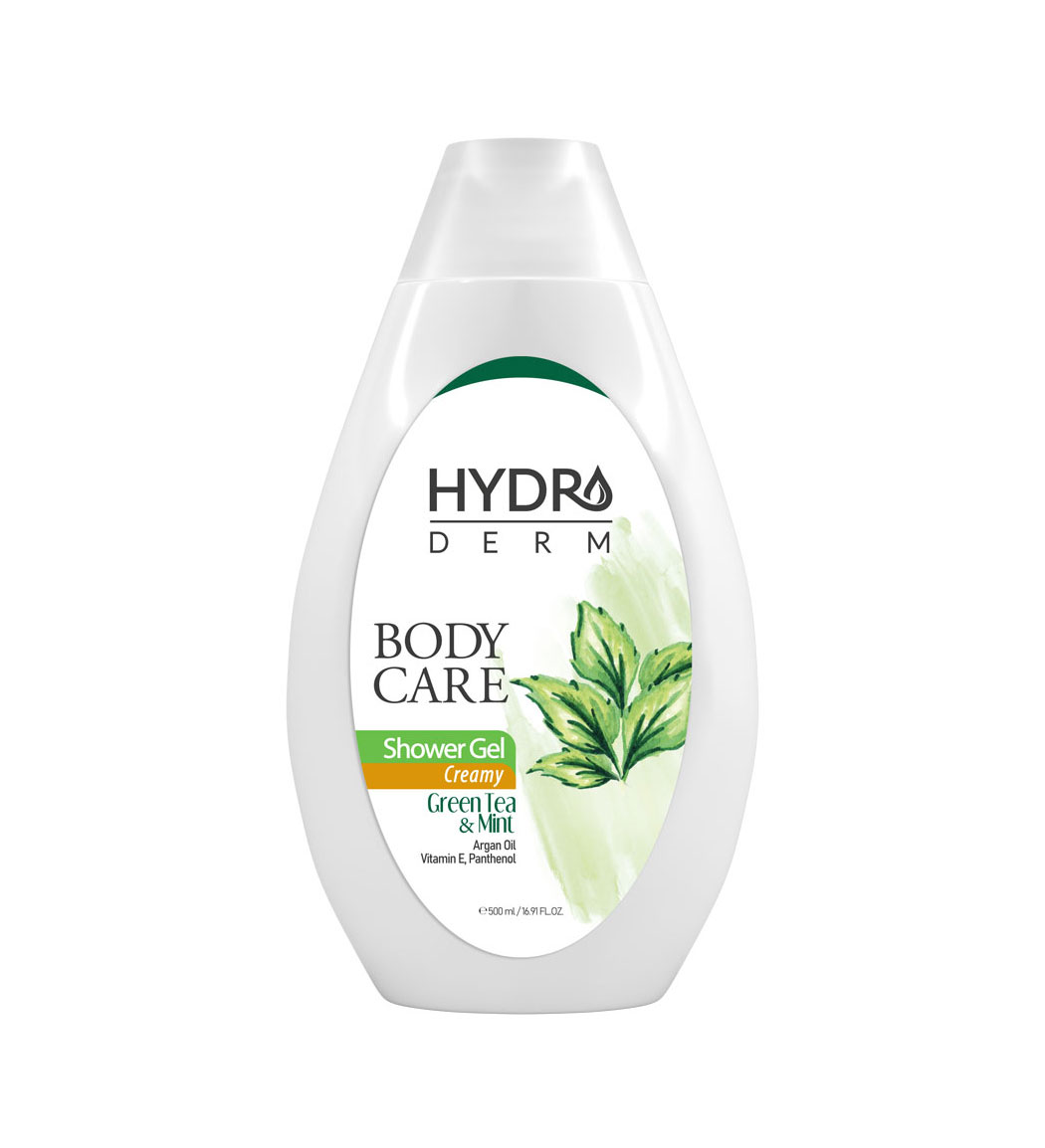 شامپو بدن کرمی با رایحه چای سبز و نعنا حجم 500 میل Hydroderm Creamy Body Wash Green Tea And Mint 500 ml
