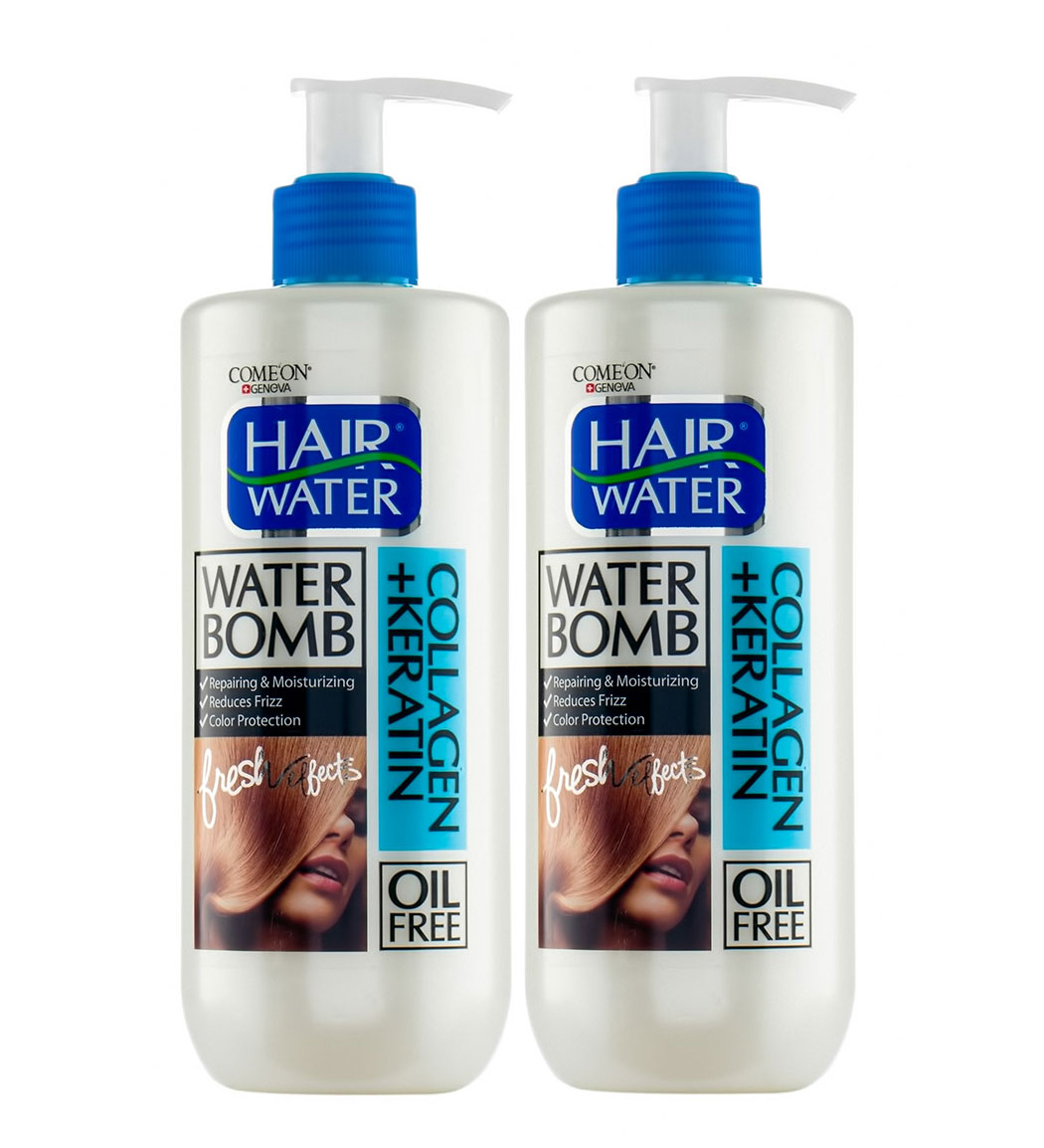 پک دو عددی واتربمب مو هیرواتر مدل کلاژن و کراتین 400میل