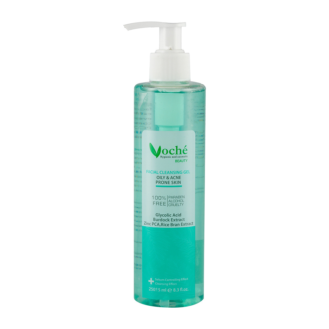 ژل شستشو صورت مناسب پوست چرب و مستعد آکنه حجم 250 میل Voche Facial Cleansing Gel For Oily Skin 250 ml