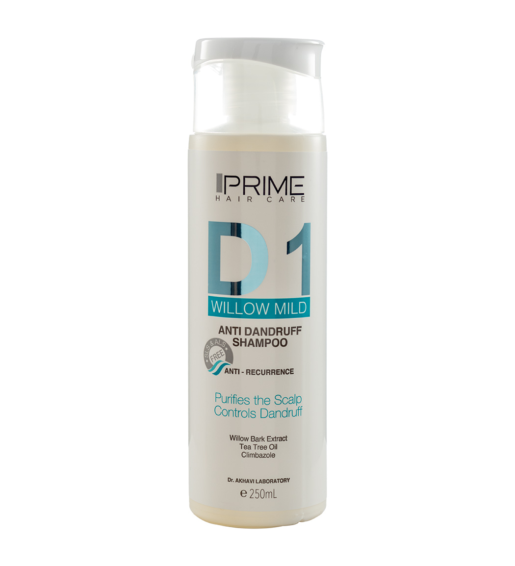 شامپو ضد شوره  ویلو مایلد دی 1 Prime Willow Mild D1 Anti Dandruff Shampoo 250ml