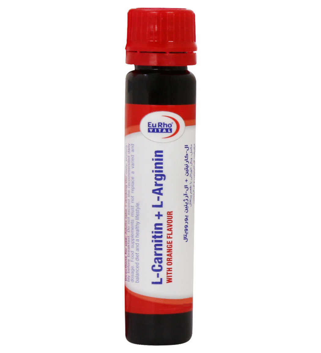 ویال خوراکی ال کارنیتین و ال آرژنین با طعم پرتقال بسته 6 عددی