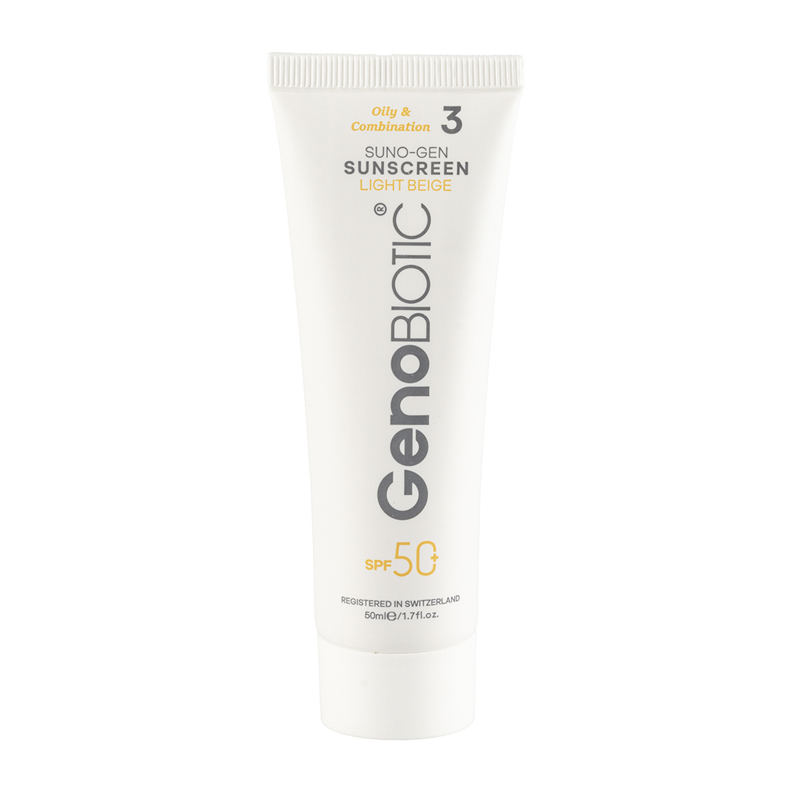 ضد آفتاب رنگی مناسب پوست چرب و مختلط اس پی اف 50 Geno Biotic Tinted Sunscreen Cream Spf50 For Oily Skin