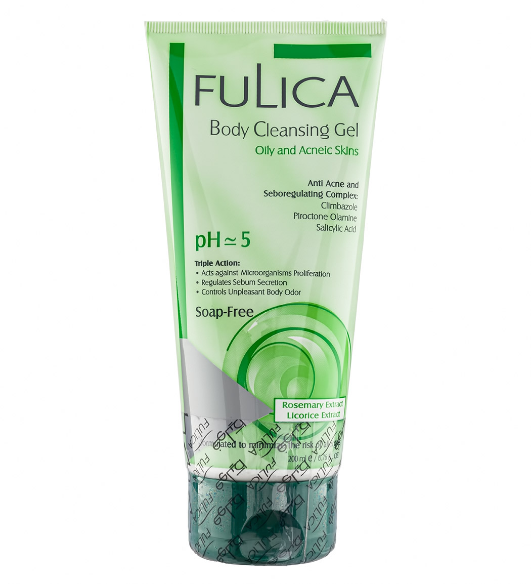 شامپو بدن مخصوص پوست های چرب و آکنه ای 200میل fulica body cleansing gel