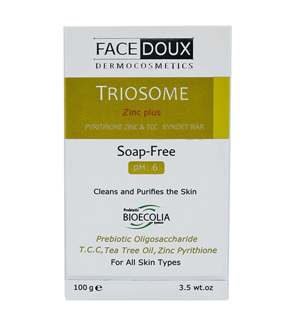 پن تریوزوم زینک  آنتی باکتریال 100 میل Face Doux Syndet Bar Triosome Zinc Anti Bacterial 100ml